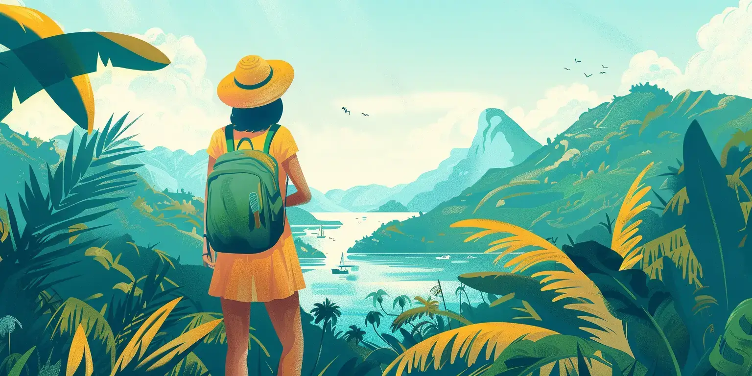 illustration d'une femme dans une fôret