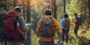 Des randonneur en forêt