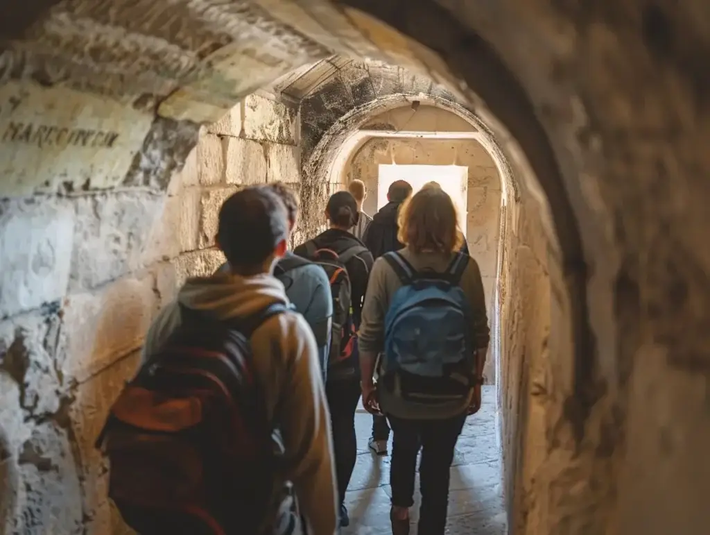 Des touriste dans un chateau