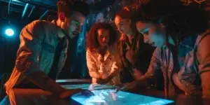 Un groupe de joueur dans un escape game