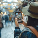 Une femme avec un téléphone à la main