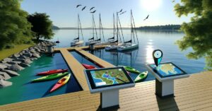 Base nautique interactive moderne.