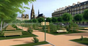 Clermont-Ferrand urban park scene.