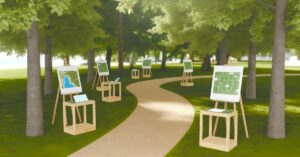 Parcours énigmes parc verdoyant