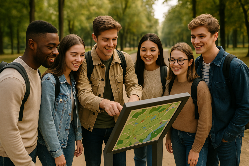 Des étudiants font un jeu de piste