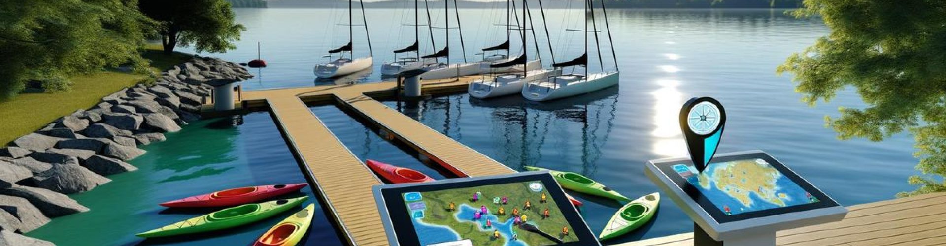 Base nautique interactive moderne.