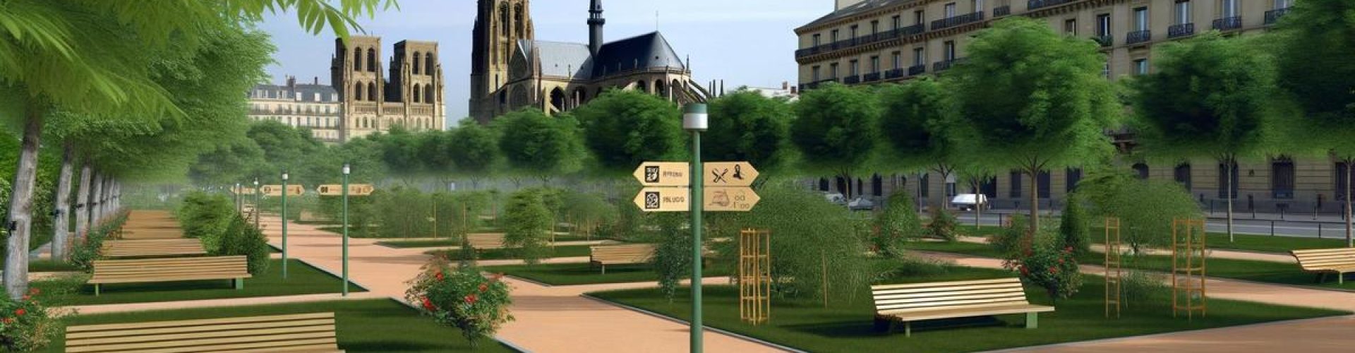 Clermont-Ferrand urban park scene.