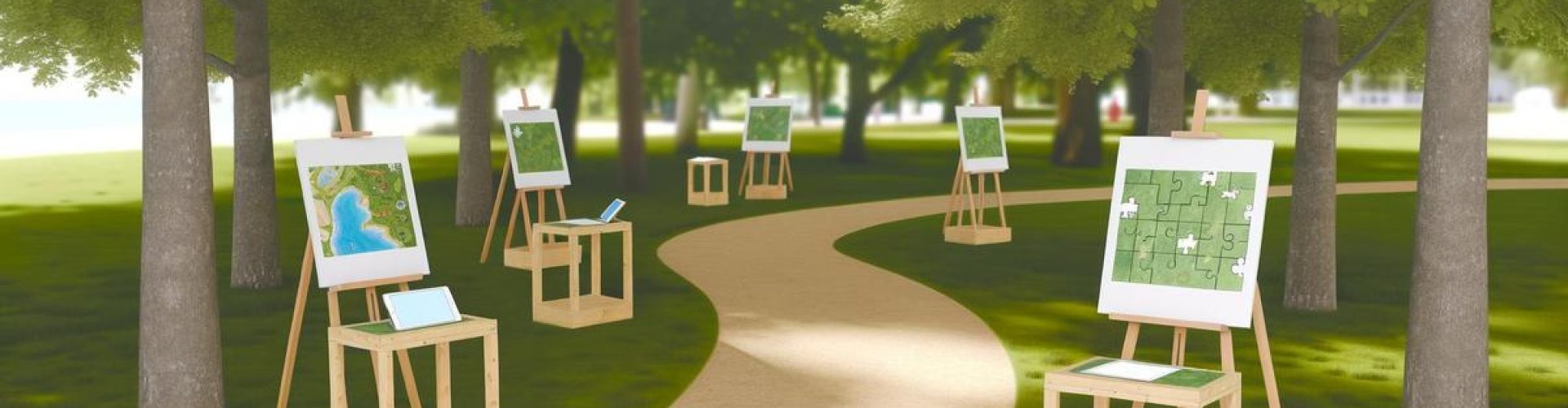Parcours énigmes parc verdoyant